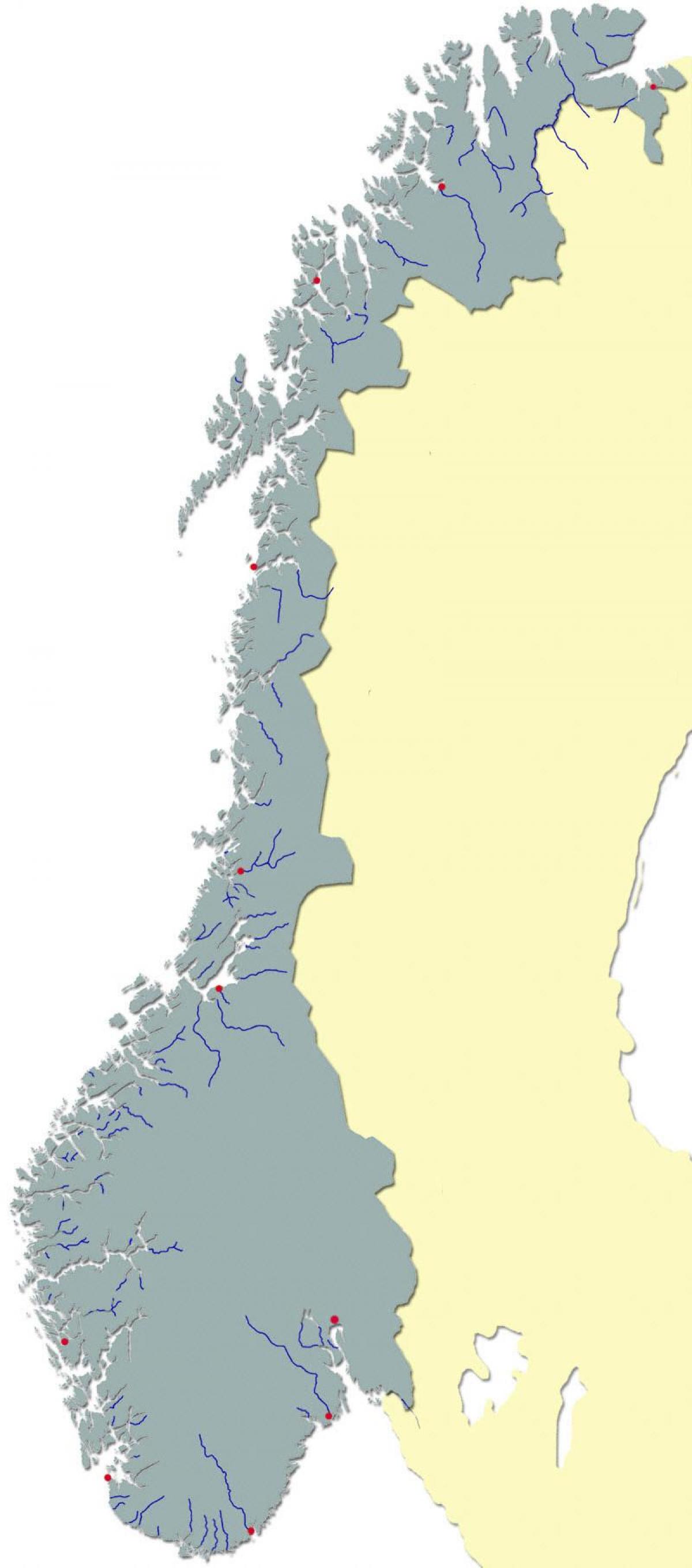 ノルウェーの河川地図 地図ノルウェーの川 北欧のヨーロッパ
