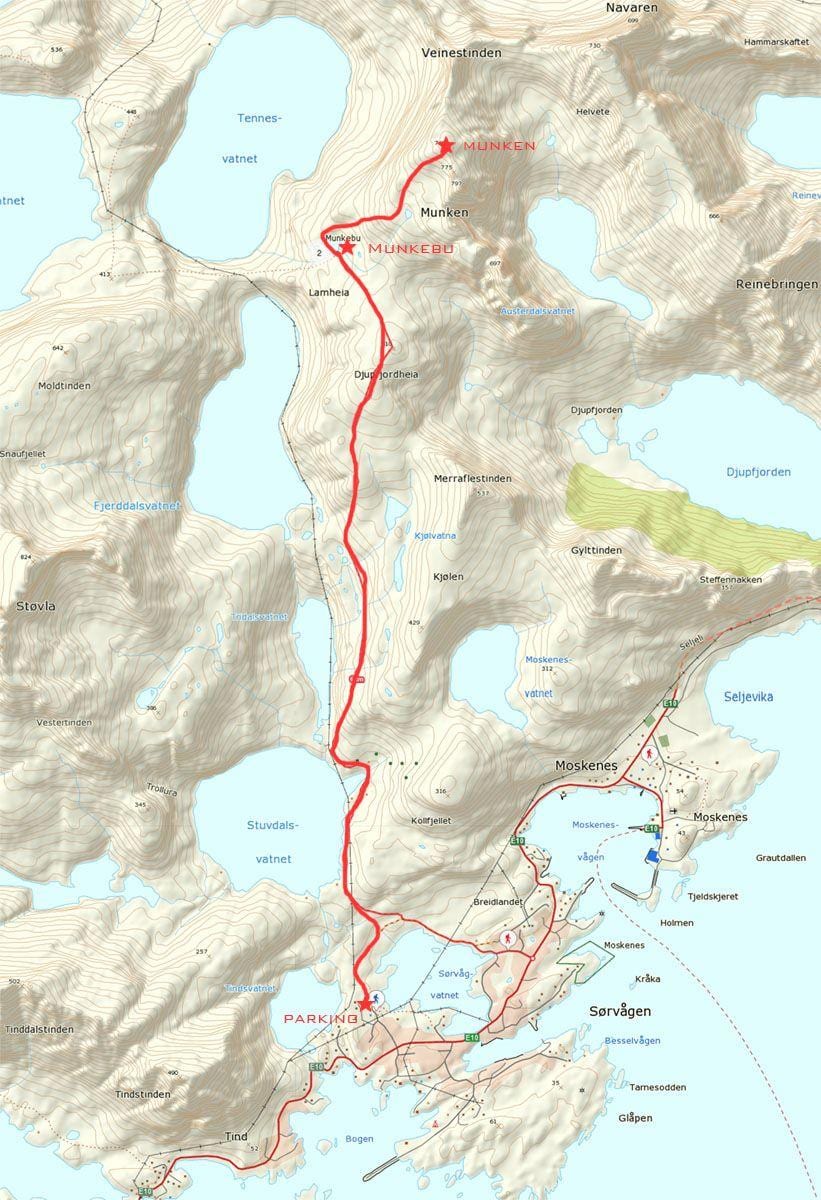 地図ノルウェーのハイキングコース