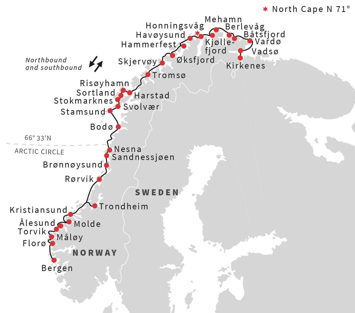地図ノルウェーのフェリー
