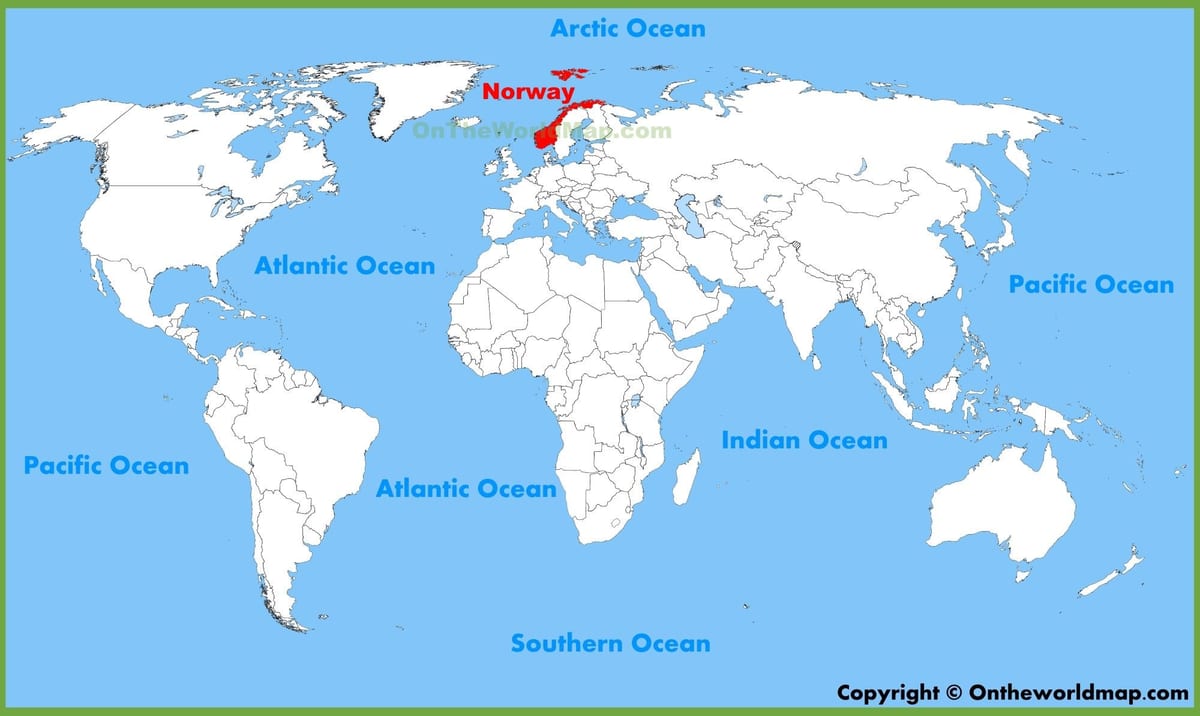 世界地図を示すノルウェー