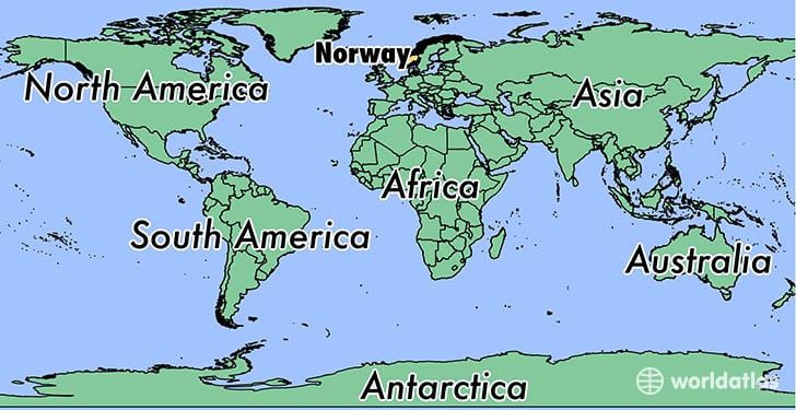 地図ノルウェーの場所が世界の 