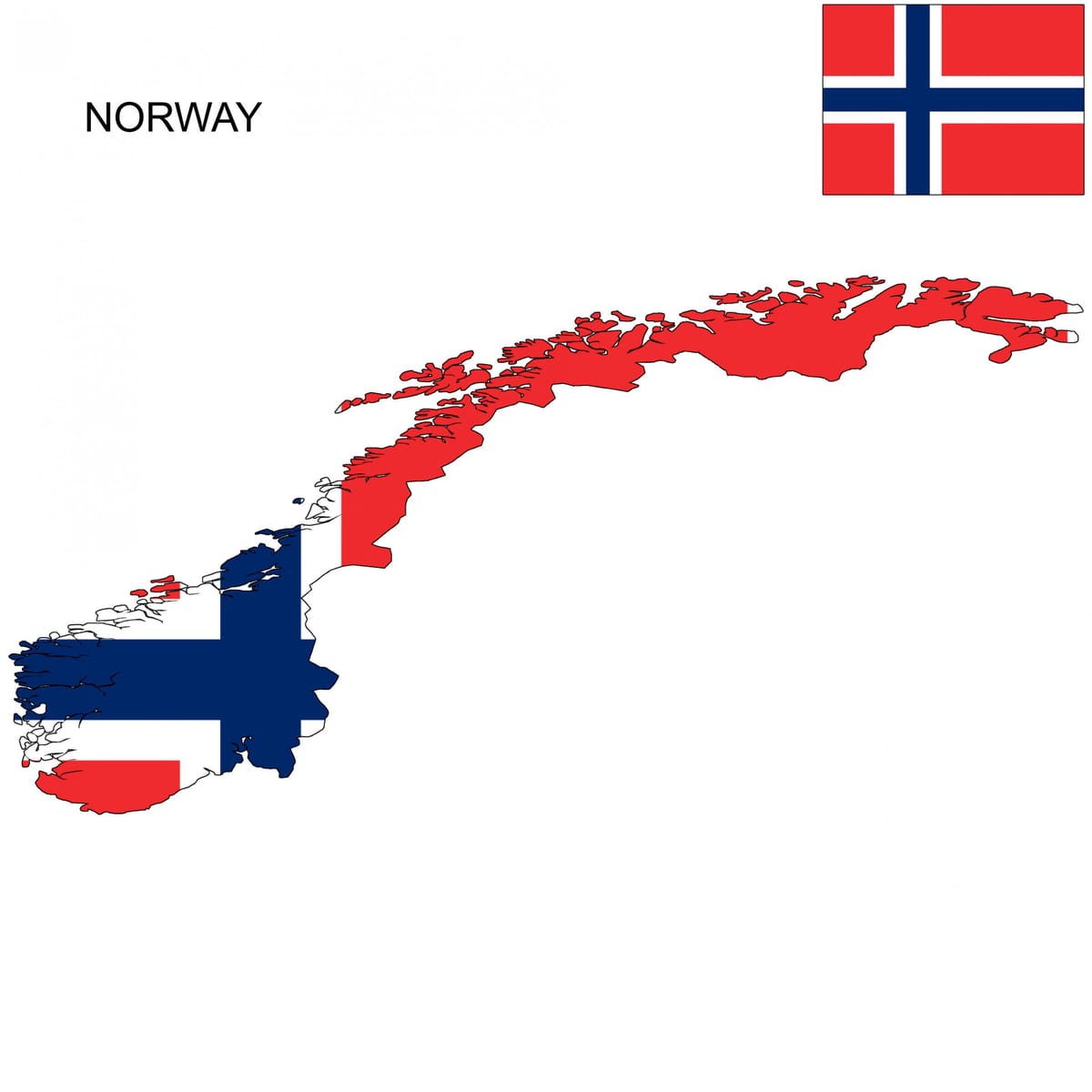 ノルウェーフラグの地図