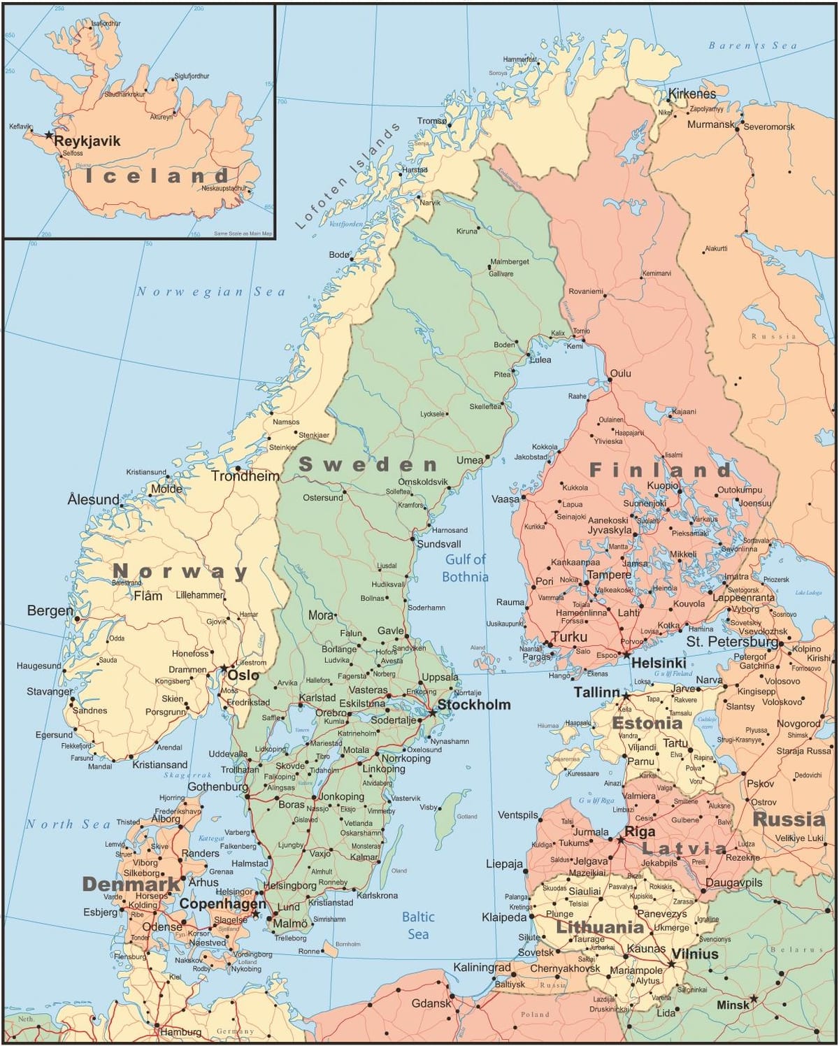 地図ノルウェーの国