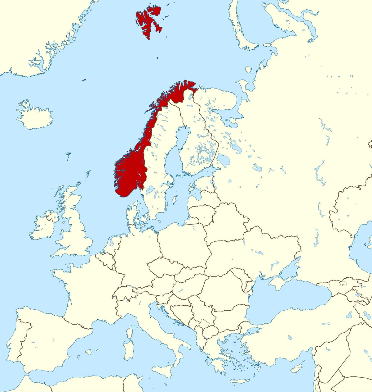 地図ノルウェー欧州