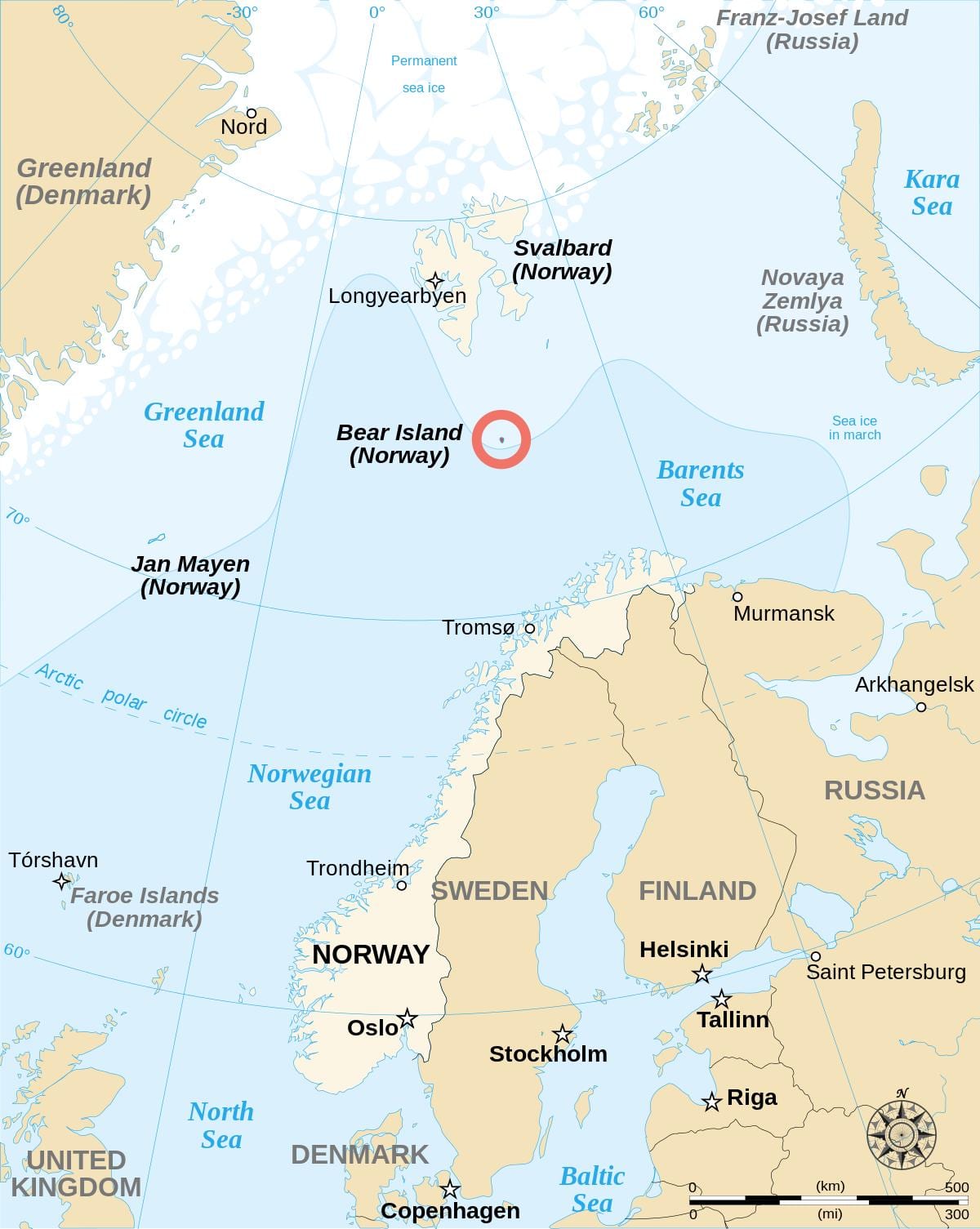 地図ノルウェー諸島 