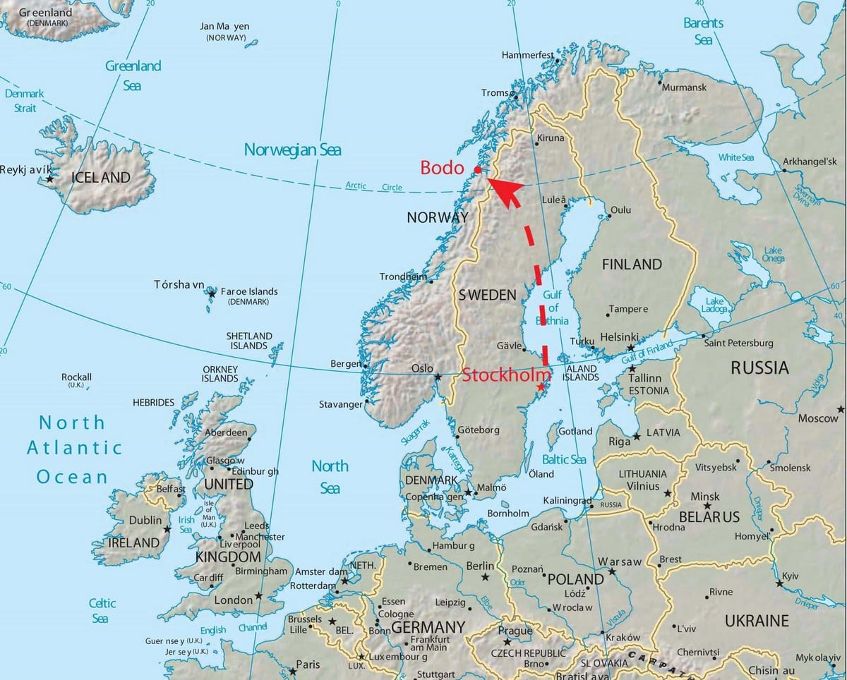 地図のボドノルウェー