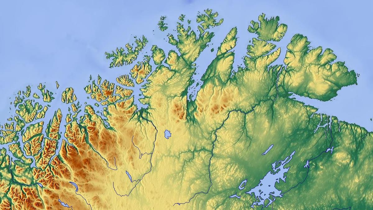 北ノルウェーの地図