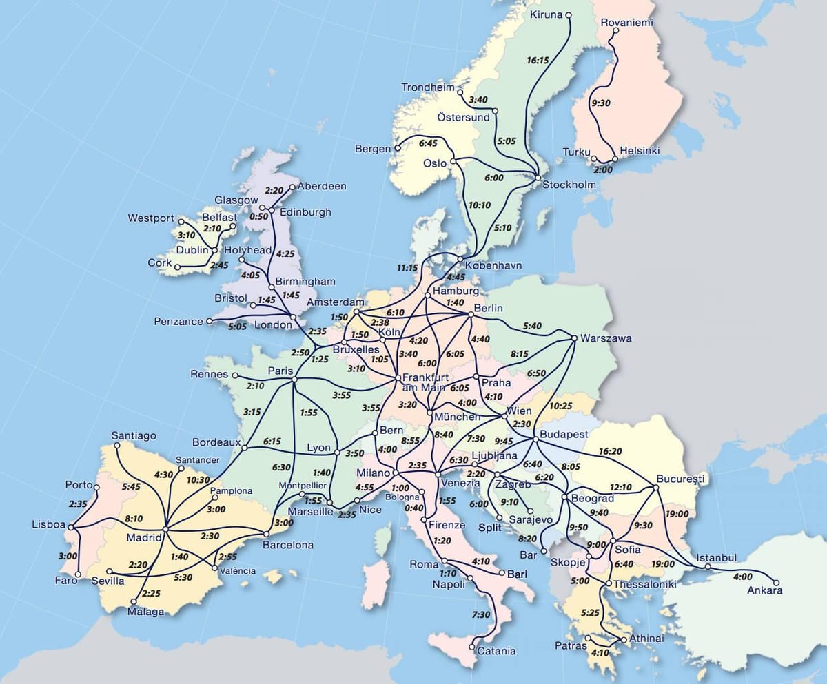 地図eurailノルウェー