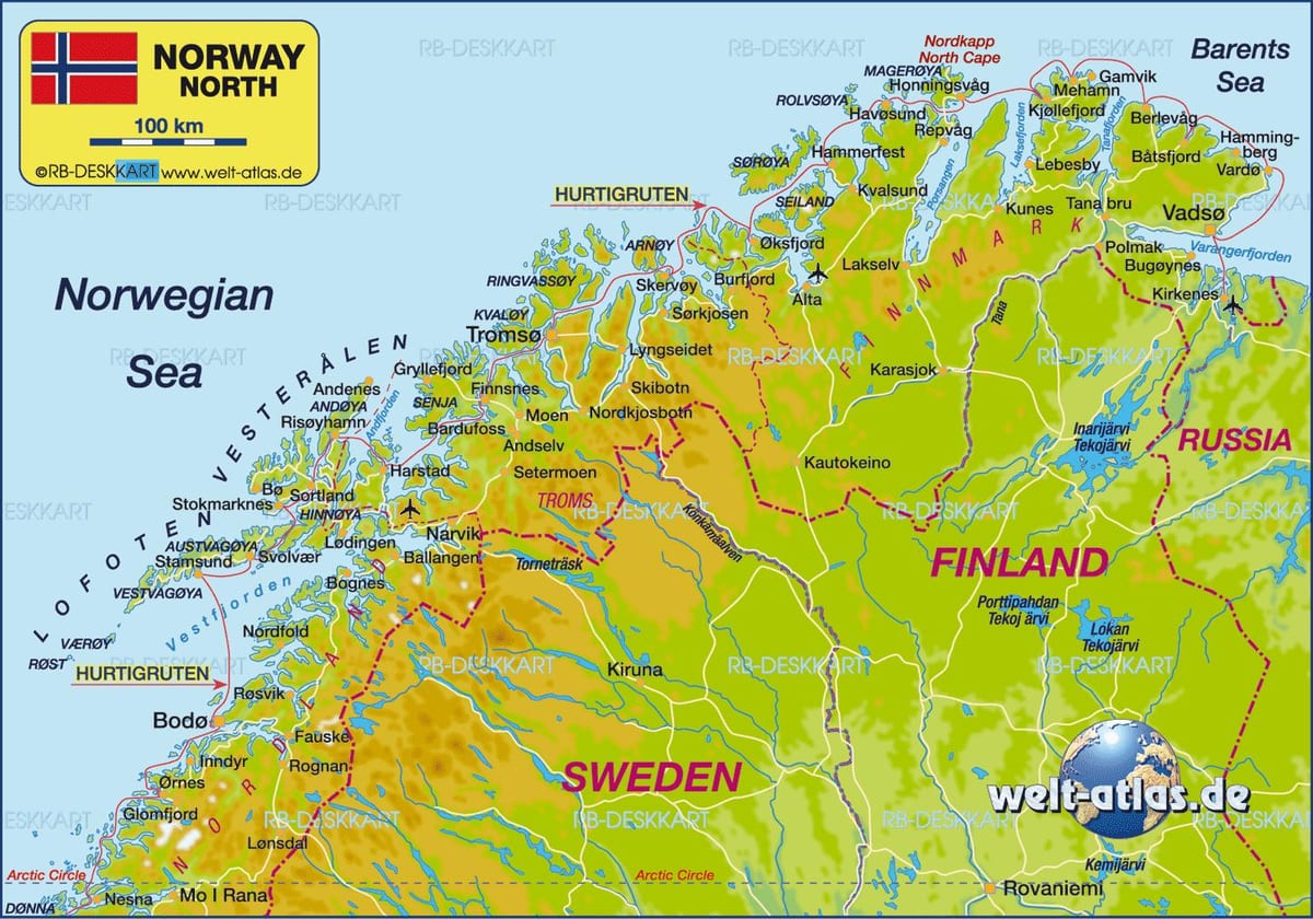 地図kirkenesノルウェー