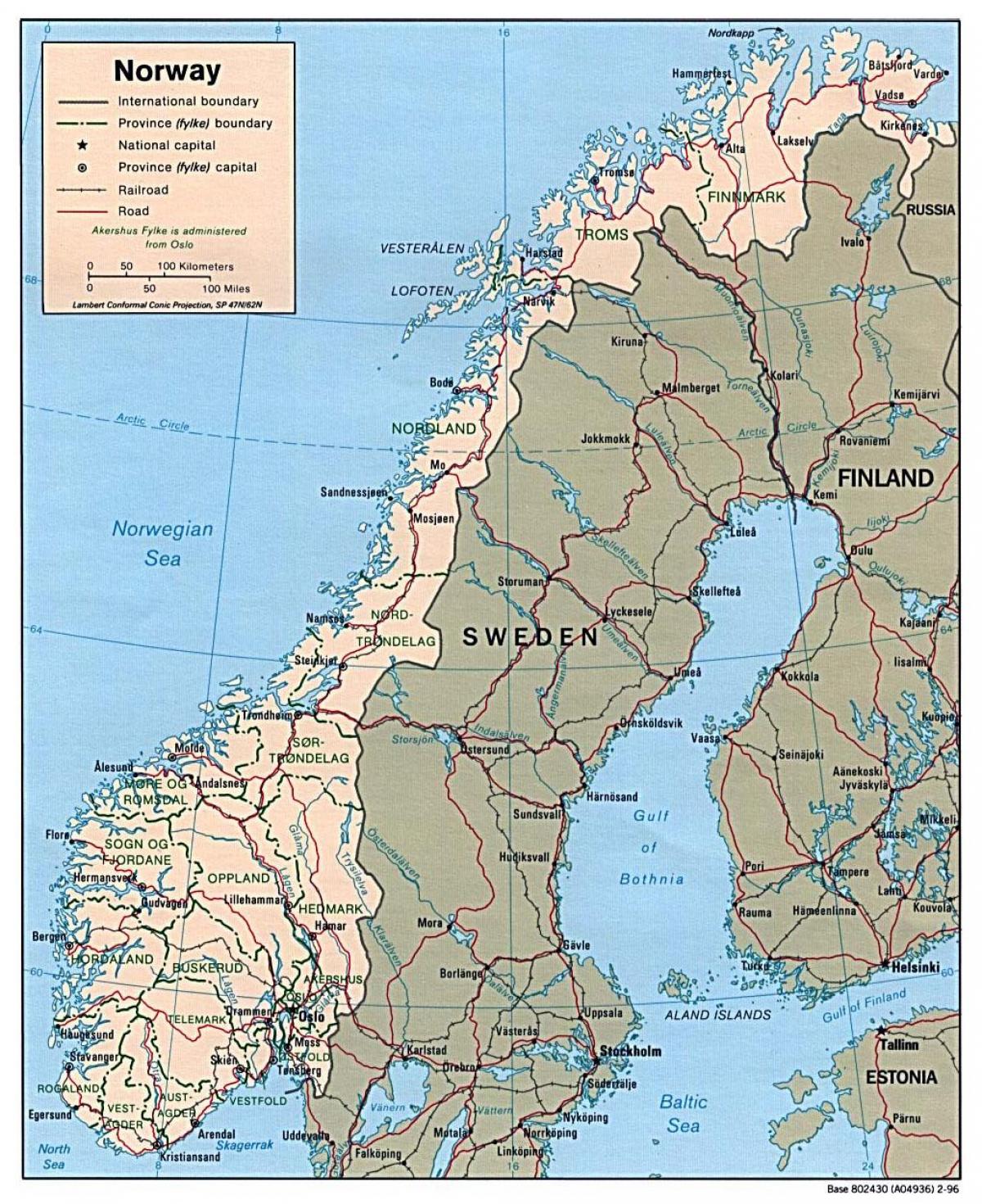 走行ノルウェーの地図