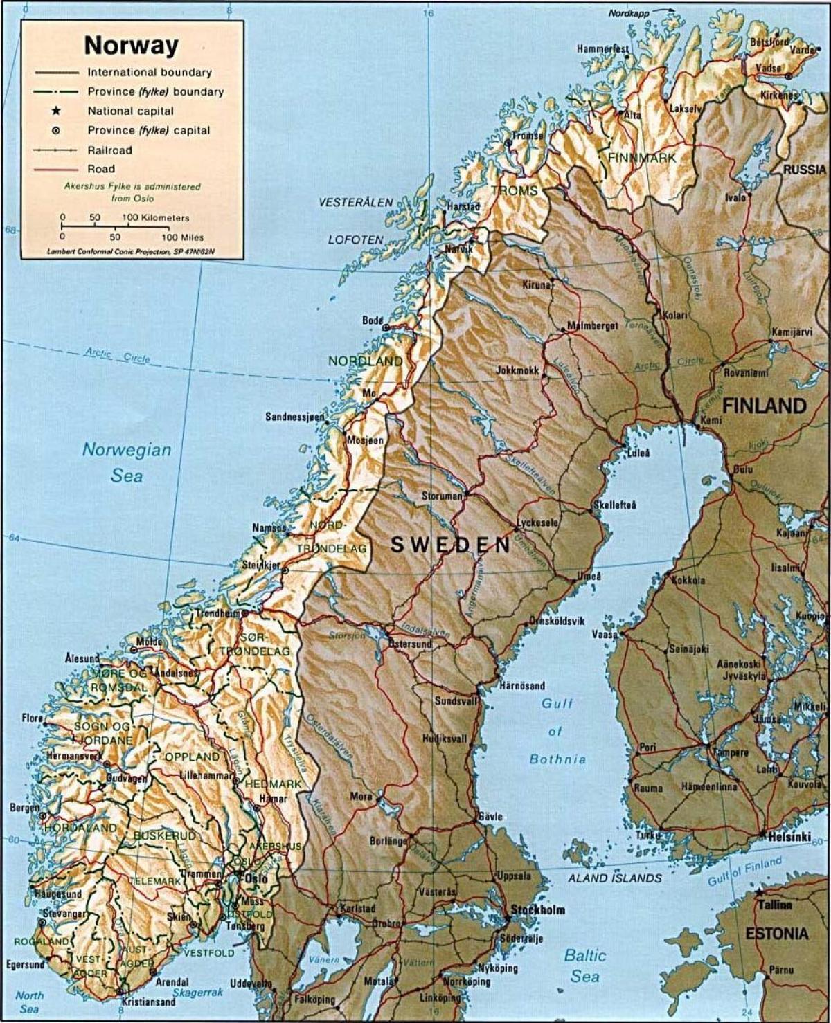 地図ノルウェー山