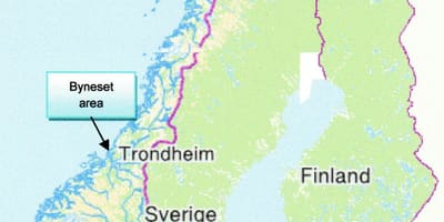 地図のトロンヘイムノルウェー