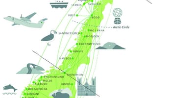 国観光ルートノルウェーの地図