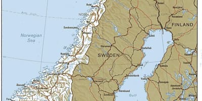 地理的地図のノルウェー