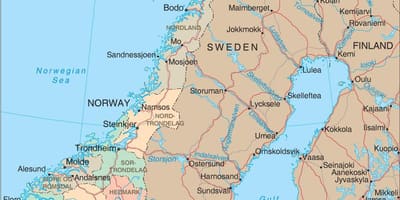 地図上のノルウェー