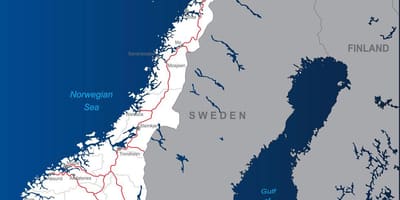 有料道路ノルウェーの地図