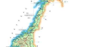 地図ノルウェーの標高