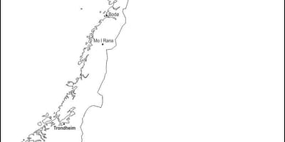 白地図のノルウェー