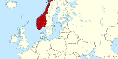 ノルウェーに欧州地図