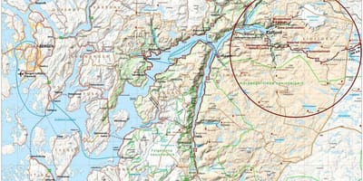 Hardangerfjordノルウェーの地図