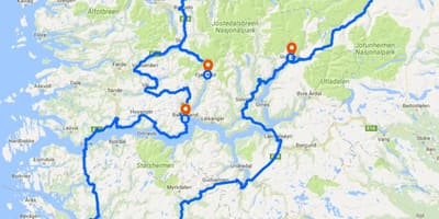 ノルウェー氷河の地図