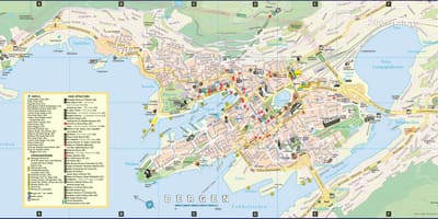 ベルゲンノルウェー市内地図