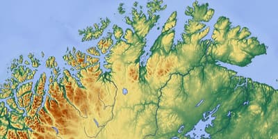 北ノルウェーの地図