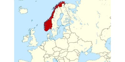 ノルウェーの場所が地図