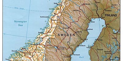 詳しい地図はノルウェーの都市