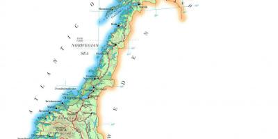 ノルウェーフィヨルド地図-地図のを示すノルウェーフィヨルド(北欧の