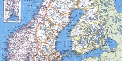 ノルウェーフィヨルド地図-地図のを示すノルウェーフィヨルド(北欧の