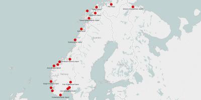 地図ノルウェーの空港