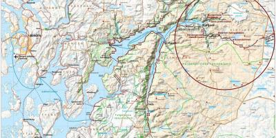 ノルウェーフィヨルド地図-地図のを示すノルウェーフィヨルド(北欧の